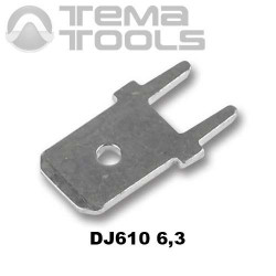 Конектор плоский розрізний DJ610 6,3 папа для впаювання в плати - купити оптом і вроздріб