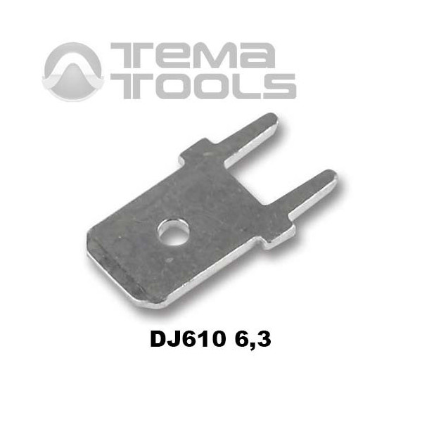 Конектор плоский розрізний DJ610 6,3 папа для впаювання в плати - купити оптом і вроздріб