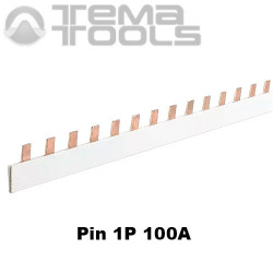 Шина з'єднувальна мідна (гребінка) Pin 1P (1-файзна) 100А 1м - купити мідну з'єднувальну шину зі штирьовими контактами для