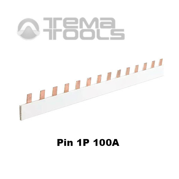 Шина з'єднувальна мідна (гребінка) Pin 1P (1-файзна) 100А 1м - купити мідну з'єднувальну шину зі штирьовими контактами для