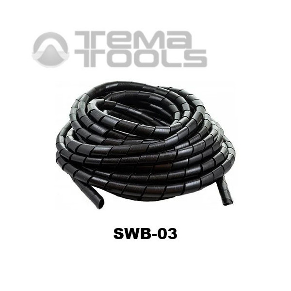 Спіральна обв'язка для проводів SWB-03 чорна - купити спіральну обв'язку для швидкого скріплення проводів