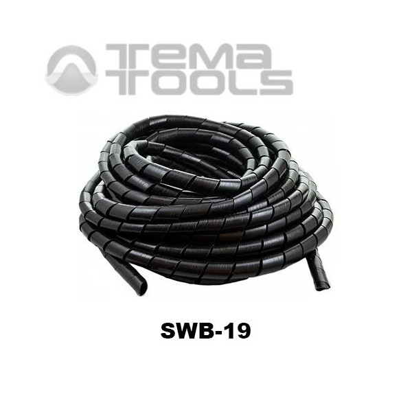 Спиральная обвязка для проводов SWB-19 черная