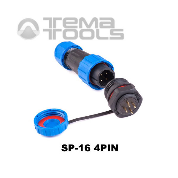 Купити штепсельний герметичний роз'єм SP-16 4pin швидкороз'ємний