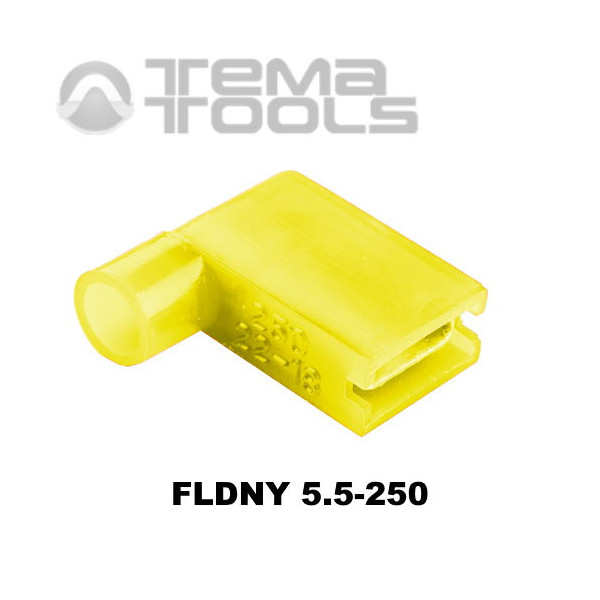 Конектор плоский кутовий FLDNY 5,5-250 "мама" з повною ізоляцією - купити роз'єм плоский кутовий мама обтискний з повною ізоляці