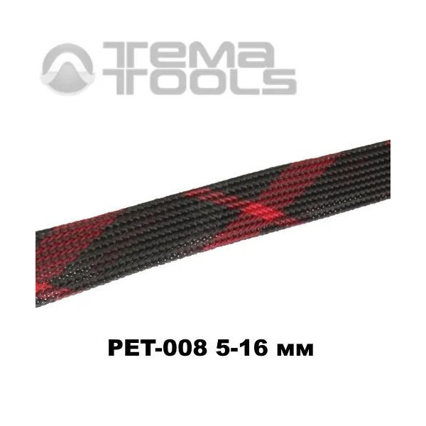 Обплетення для проводів PET-008 5-16 мм зміїна шкіра чорний/червоний х з поліестеру 100 м. Купити захисне обплетення