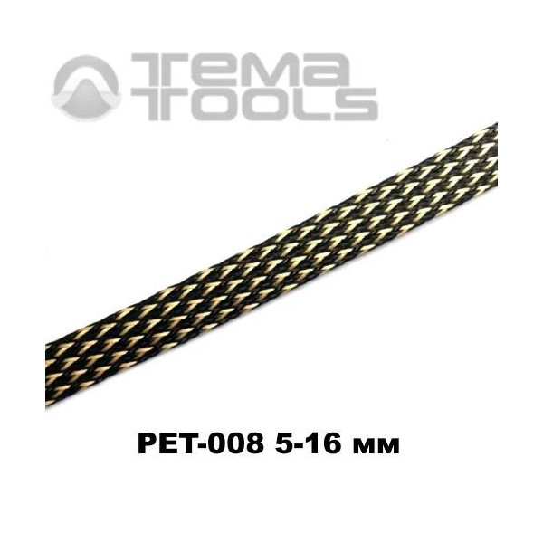 Обплетення для проводів PET-008 5-16 мм зміїна шкіра чорний/золотий ромб з поліестеру 100 м. Купити захисне обплетення
