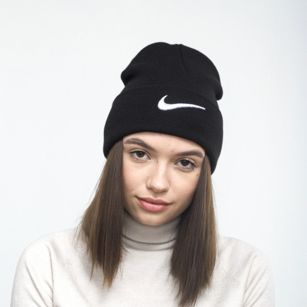 Шапка "Домік" Nike чорний + білий