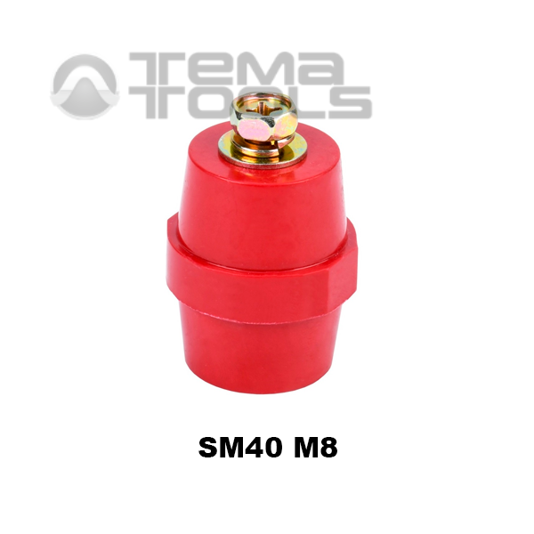 Ізолятор шинний SM40 М8 опорний з болтами - купити шинний ізолятор бочонок SM (опорний, силовий) оптом і вроздріб