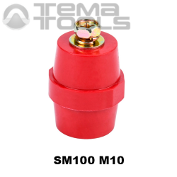 Ізолятор шинний SM100 М10 опорний з болтами - купити шинний ізолятор бочонок SM (опорний, силовий) оптом і вроздріб