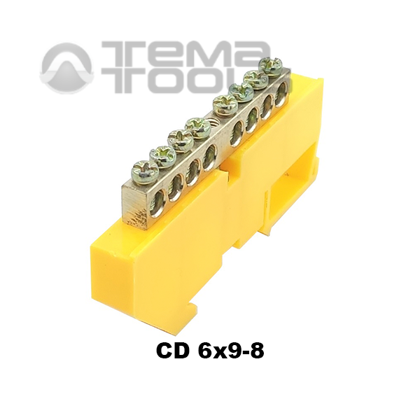 Шина нулевая 6х9-8 на DIN-рейку на изоляторе CD желтая – купить шину нулевую на DIN-изоляторе по лучшей цене